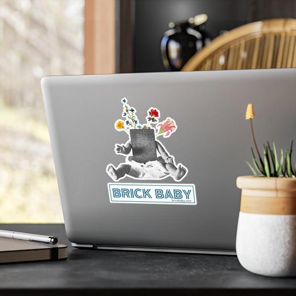 Brick Baby w/the pretty flowers - Vinyl Decal