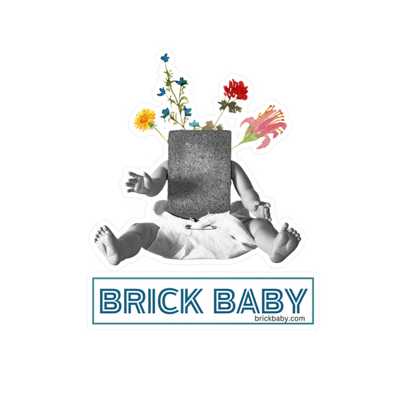 Brick Baby w/the pretty flowers - Vinyl Decal