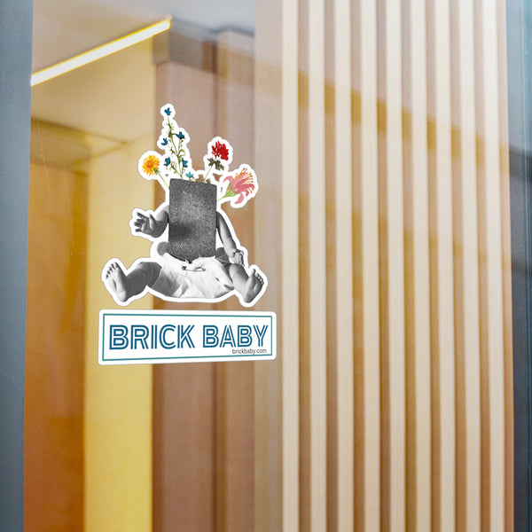 Brick Baby w/the pretty flowers - Vinyl Decal